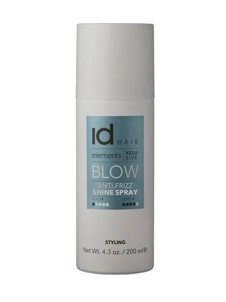 Id Hair Elements Xclusive Blow Anti-Frizz Shine Spray – letvægts glansspray, der tæmmer krus, giver silkeblødt hår og spejlblank finish uden at tynge. - 200ml