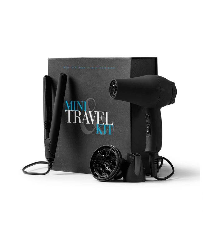TravelSet - Rejsesæt med mini Hårtørre og Glattejern - Freshhair.dk